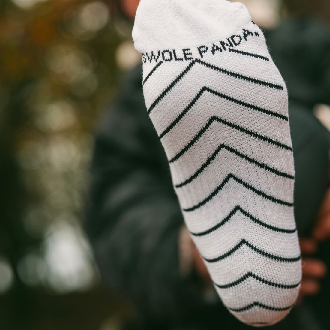 Swole Panda White Performance Trainer Socks – Bamboo Cushioned Athletic Socks