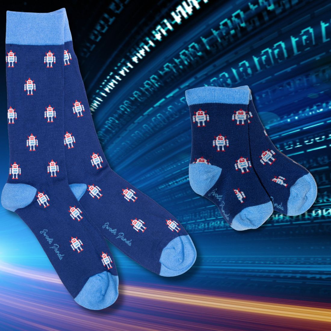Swole Panda Robot Bamboo Socks – Fun Novelty Socks for Adults & Kids