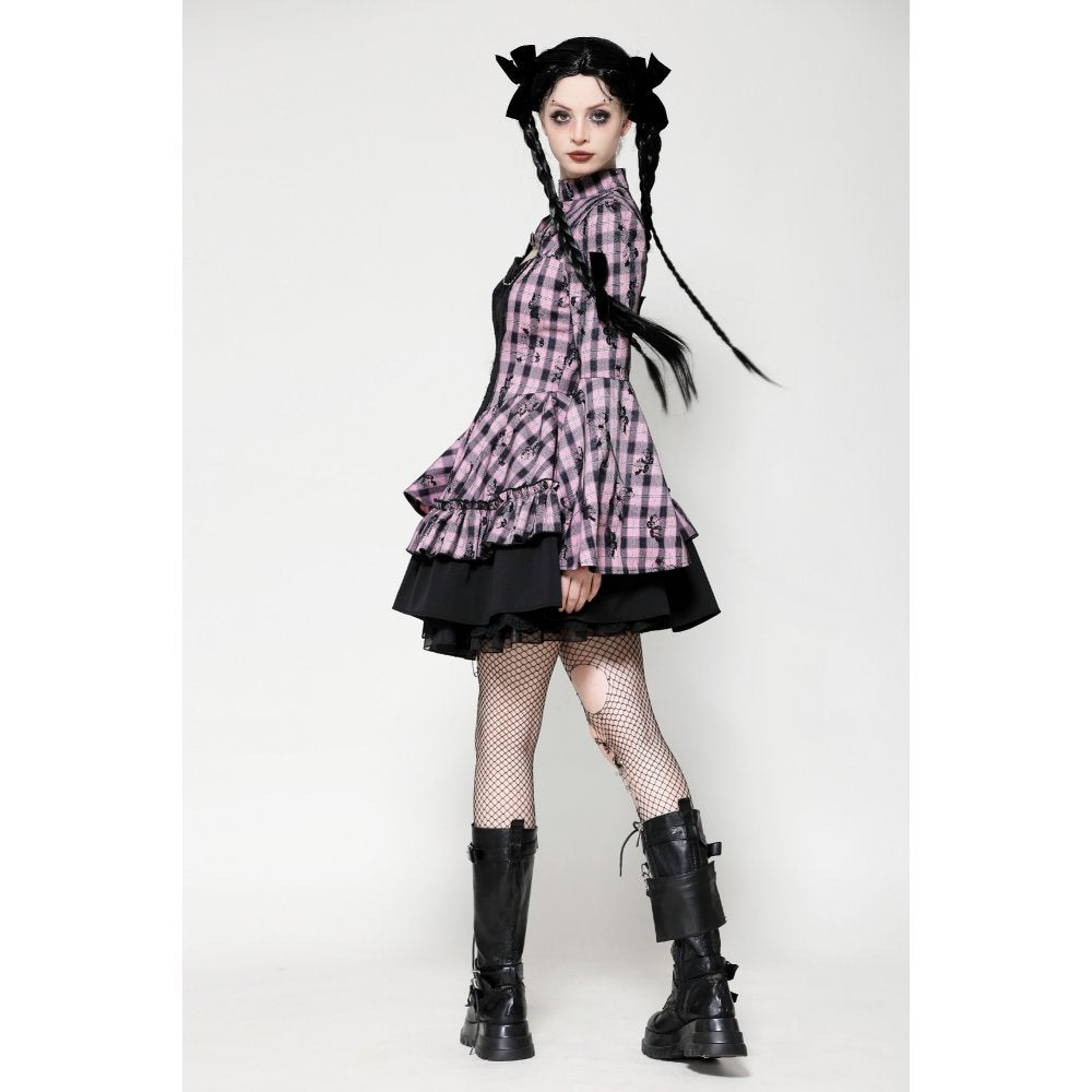 Dark in Love Ellery Pink Butterfly Dress with Bell Sleeves