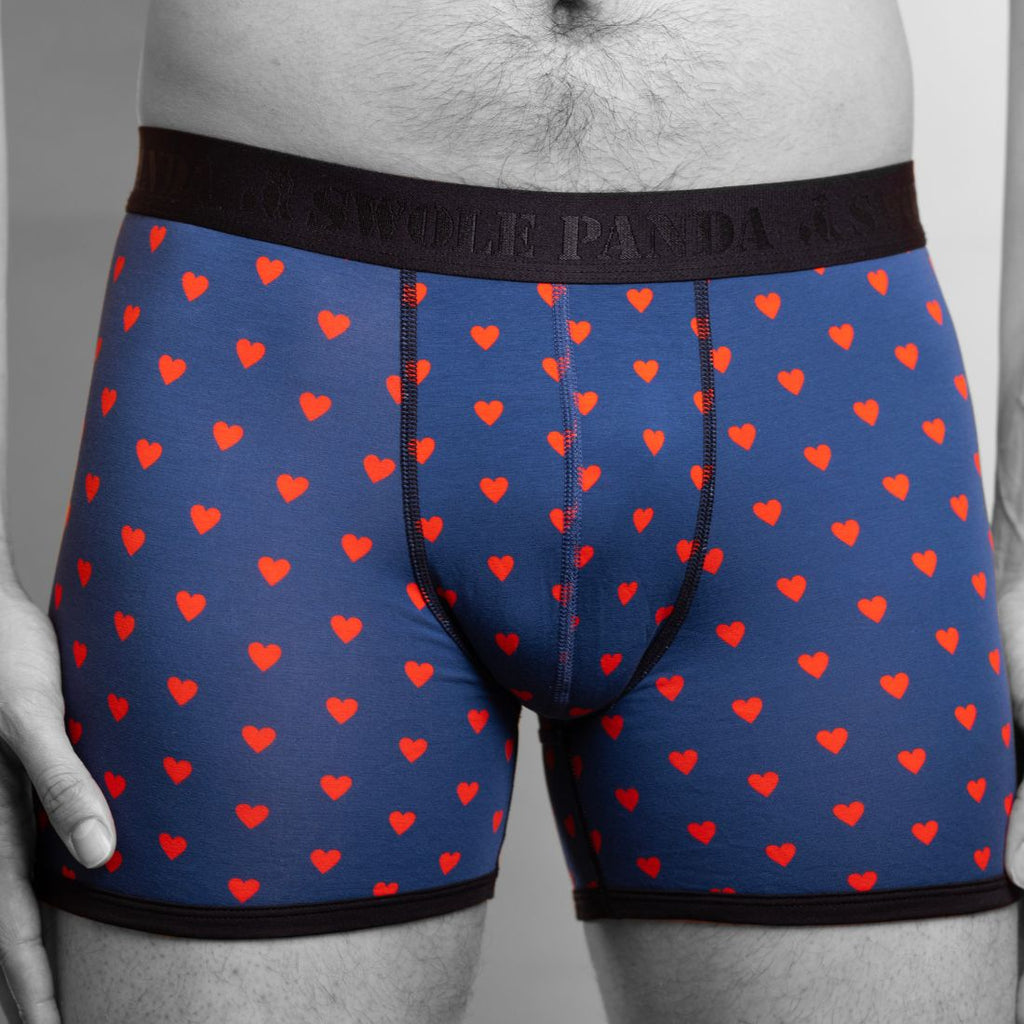 Swole Panda Bamboo Boxers – Breathable Anti-Chafe Men's Underwear (Hearts)