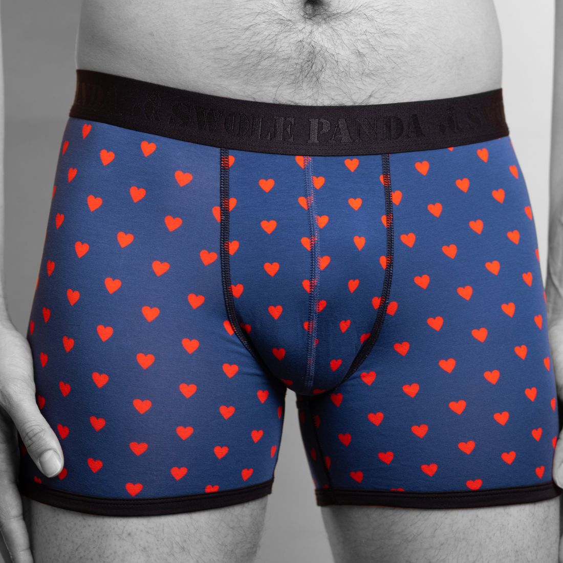 Swole Panda Bamboo Boxers – Breathable Anti-Chafe Men's Underwear (Hearts)