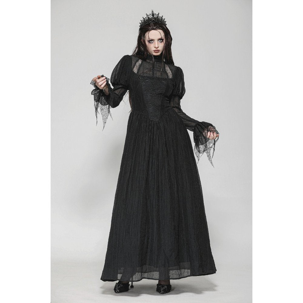 Dark in Love Harlow Gothic Lace Maxi Dress – Victorian Enchantress Style