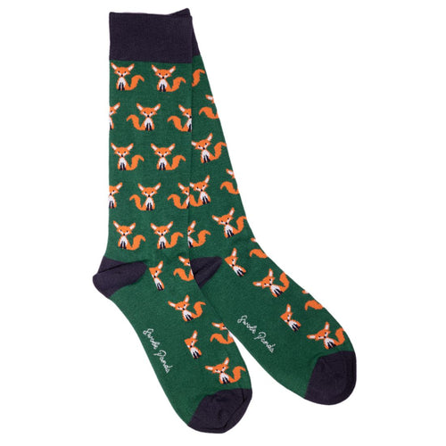 Swole Panda Fox Bamboo Socks – Comfort Cuff Diabetic Socks for Men