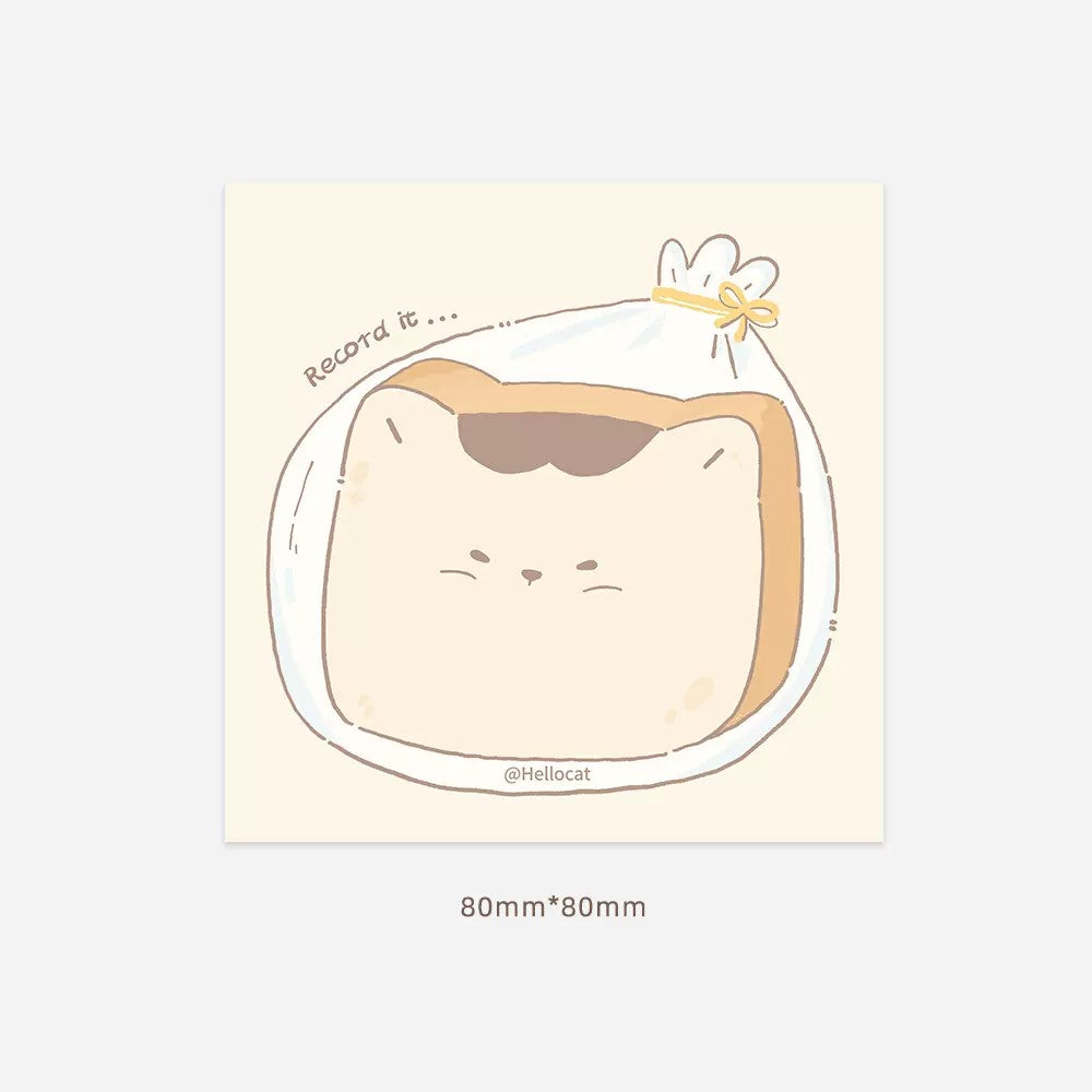 LuLuFun Studio Kitty Bakery Memo Pad – Kawaii Cat Note Pad, 50 Sheets