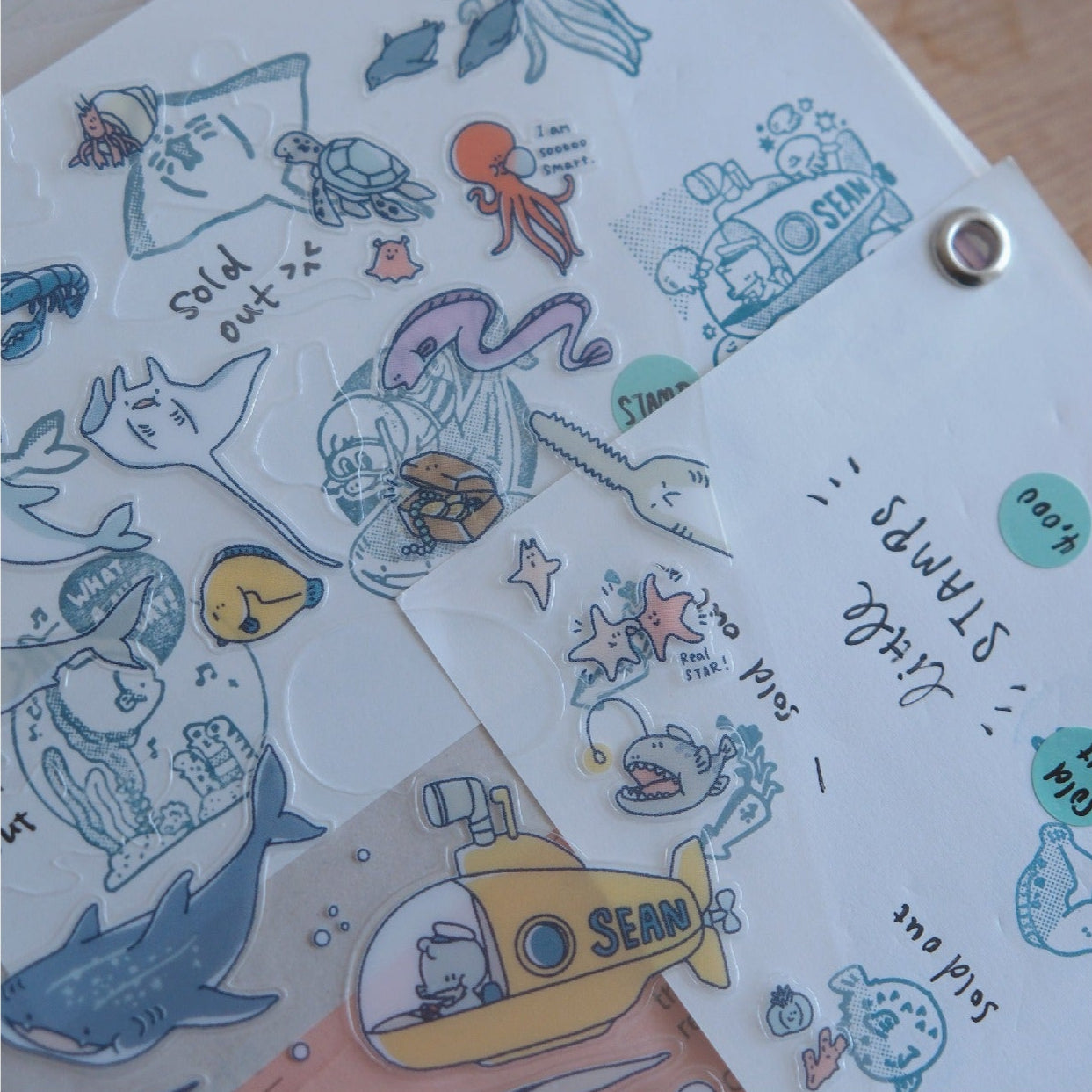 Summer Ocean Shining Stickers - A7 Decorative Planner Decals | A Gator Life