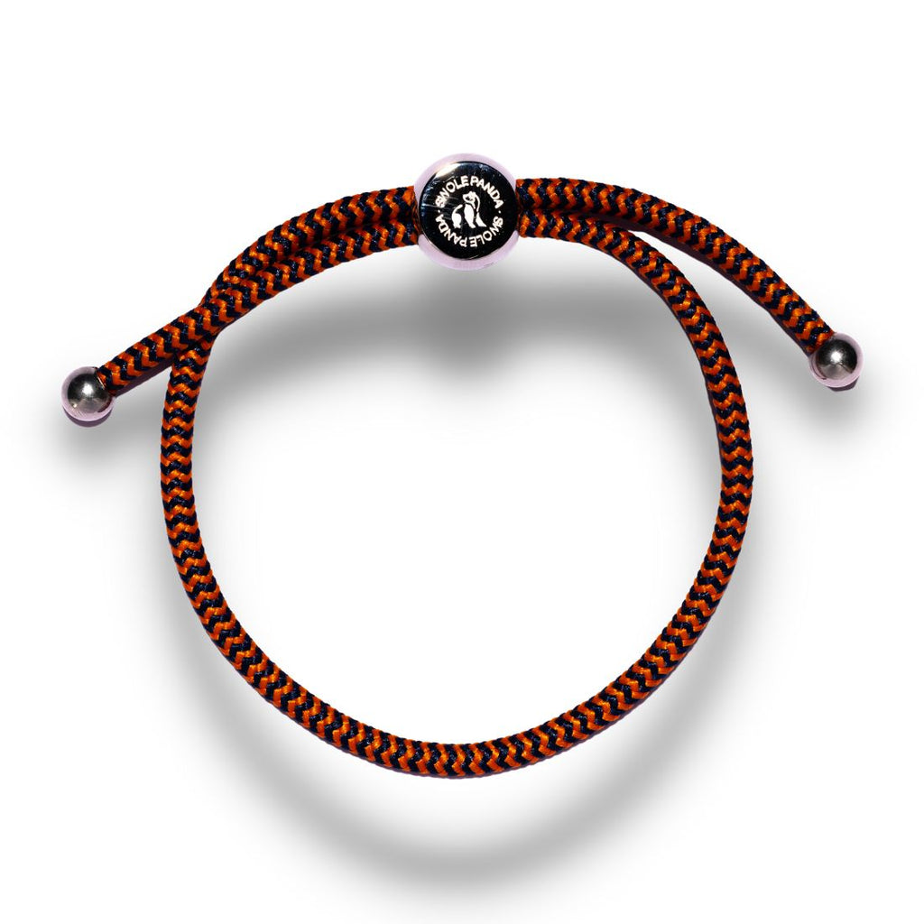 Swole Panda Recycled Rope Bracelet – Blue & Orange Zigzag Unisex