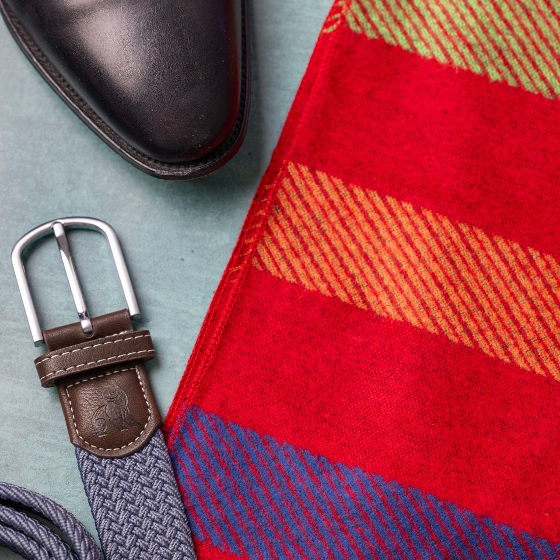 Swole Panda Red Stripe Bamboo Scarf – Sustainable Luxury Neckwear