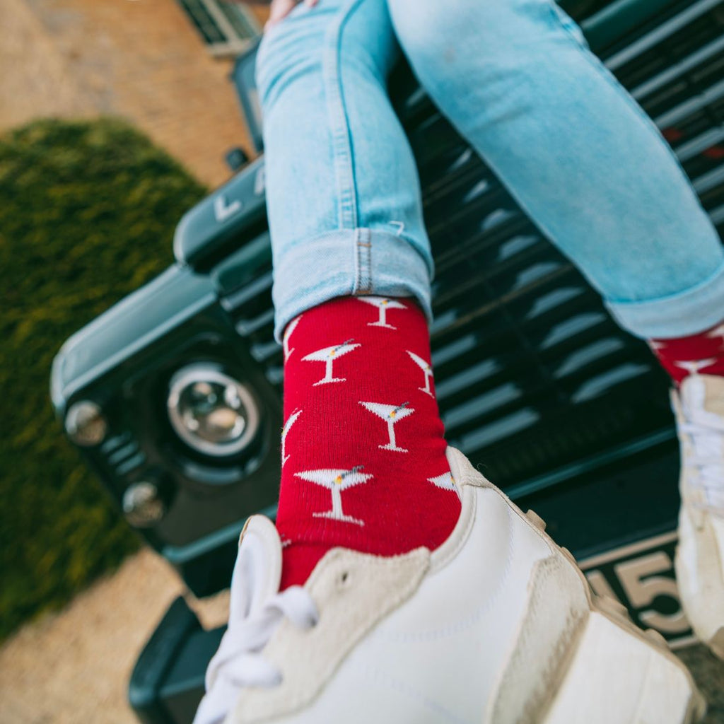 Swole Panda Martini Bamboo Socks – Sustainable Novelty Cocktail Socks