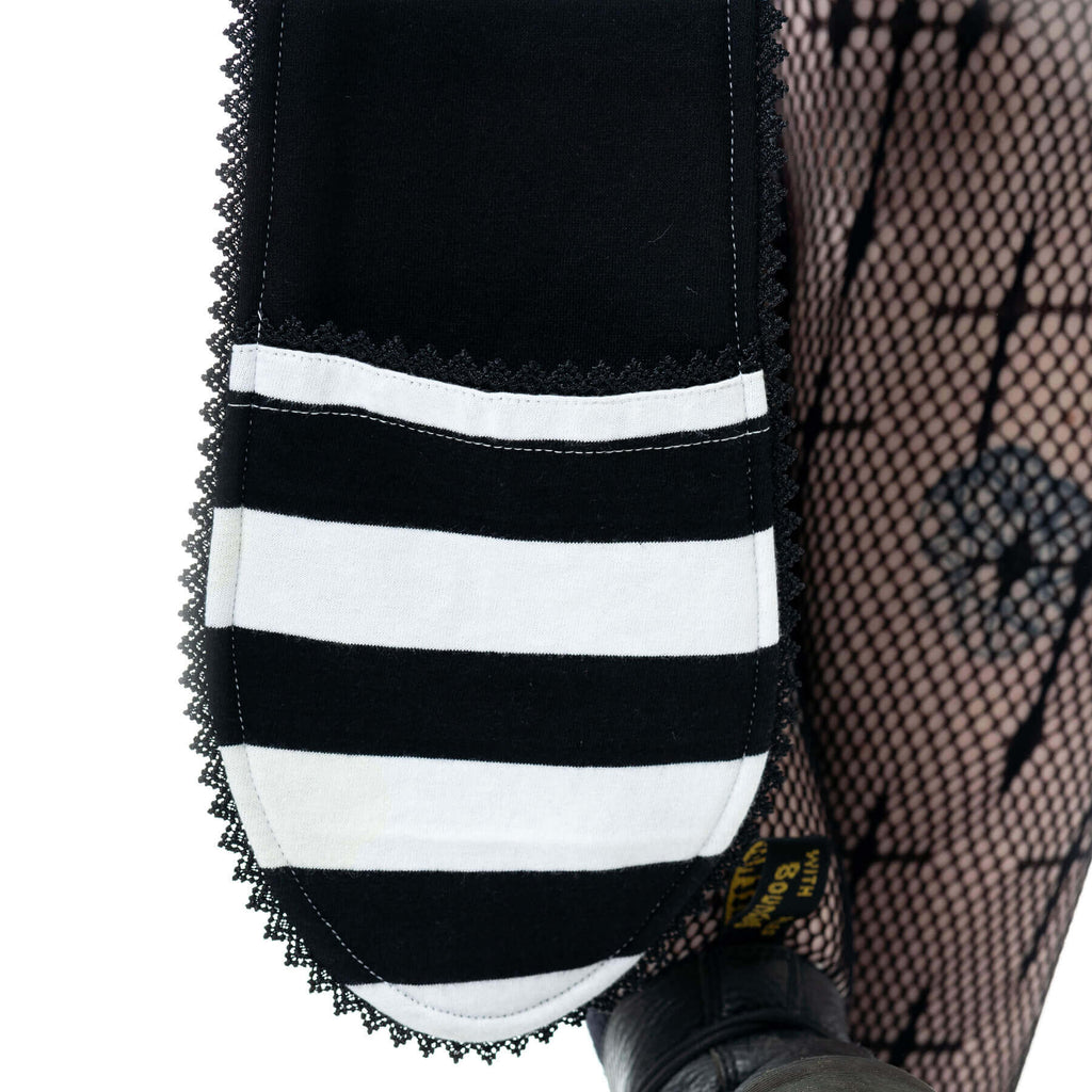 Cupcake Cult Hypno Bunny Hood – Black & White Cotton Blend Hooded Scarf