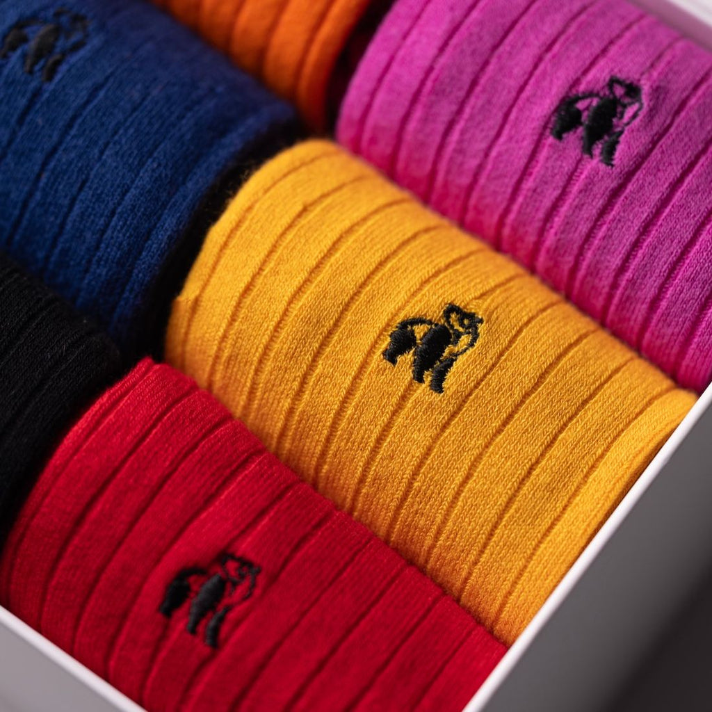 Swole Panda Bamboo Sock Gift Box – 6 Pairs of Luxury Breathable Socks