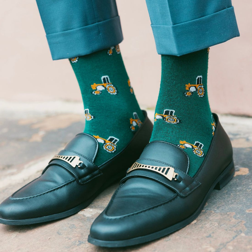 Swole Panda Tractor Bamboo Socks – Sustainable Novelty Farm Print