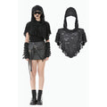 Dark in Love Nyx Distressed Shredded Hooded Poncho | Gothic Lace Cape
