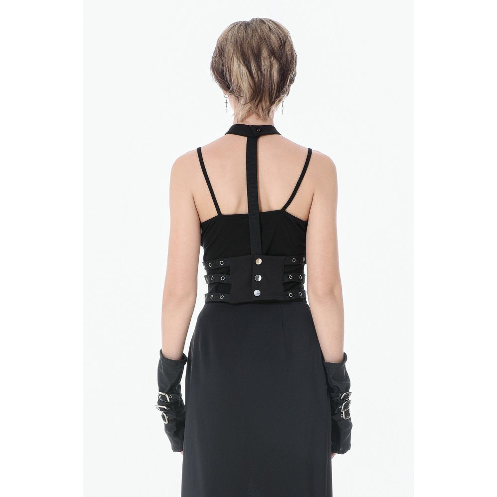 Dark In Love Punk Rib Cage Waist Cincher – Grommet Bondage Corset