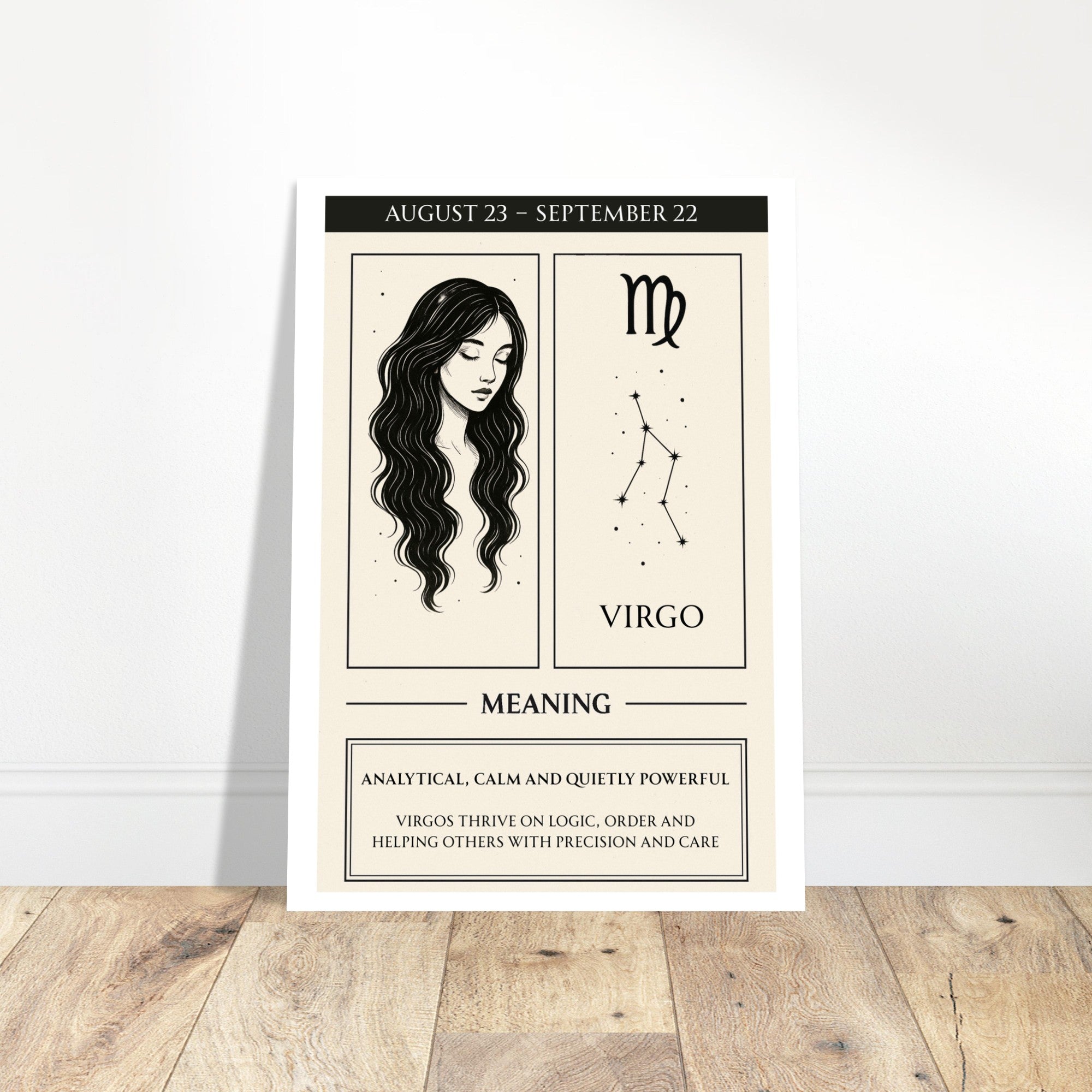 Virgo Zodiac Poster – Meaningful Art Print with Zodiac Imagery – Perfect Gift for Astrology Lovers (Physical Print)