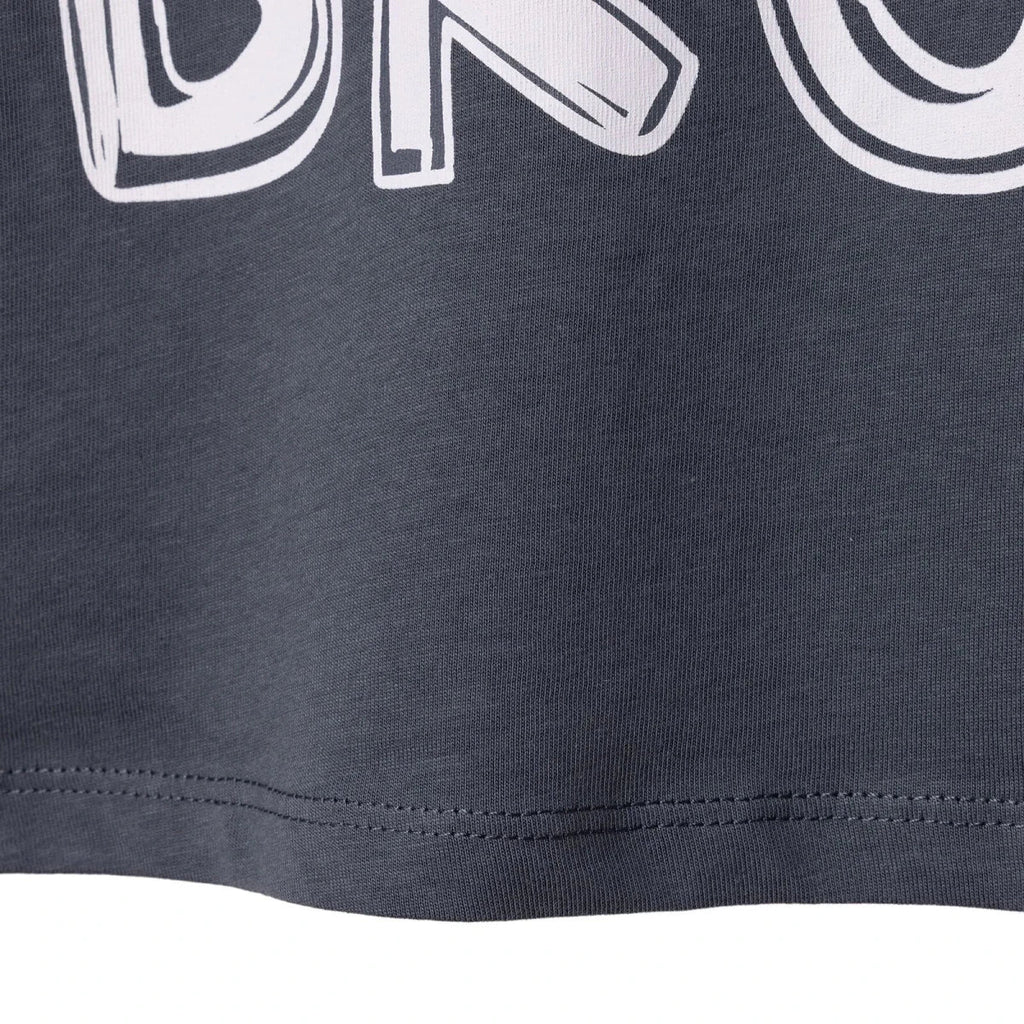 HelloBaby Boys T-shirt Slogan Print Crew Neck Short Sleeve - Charcoal