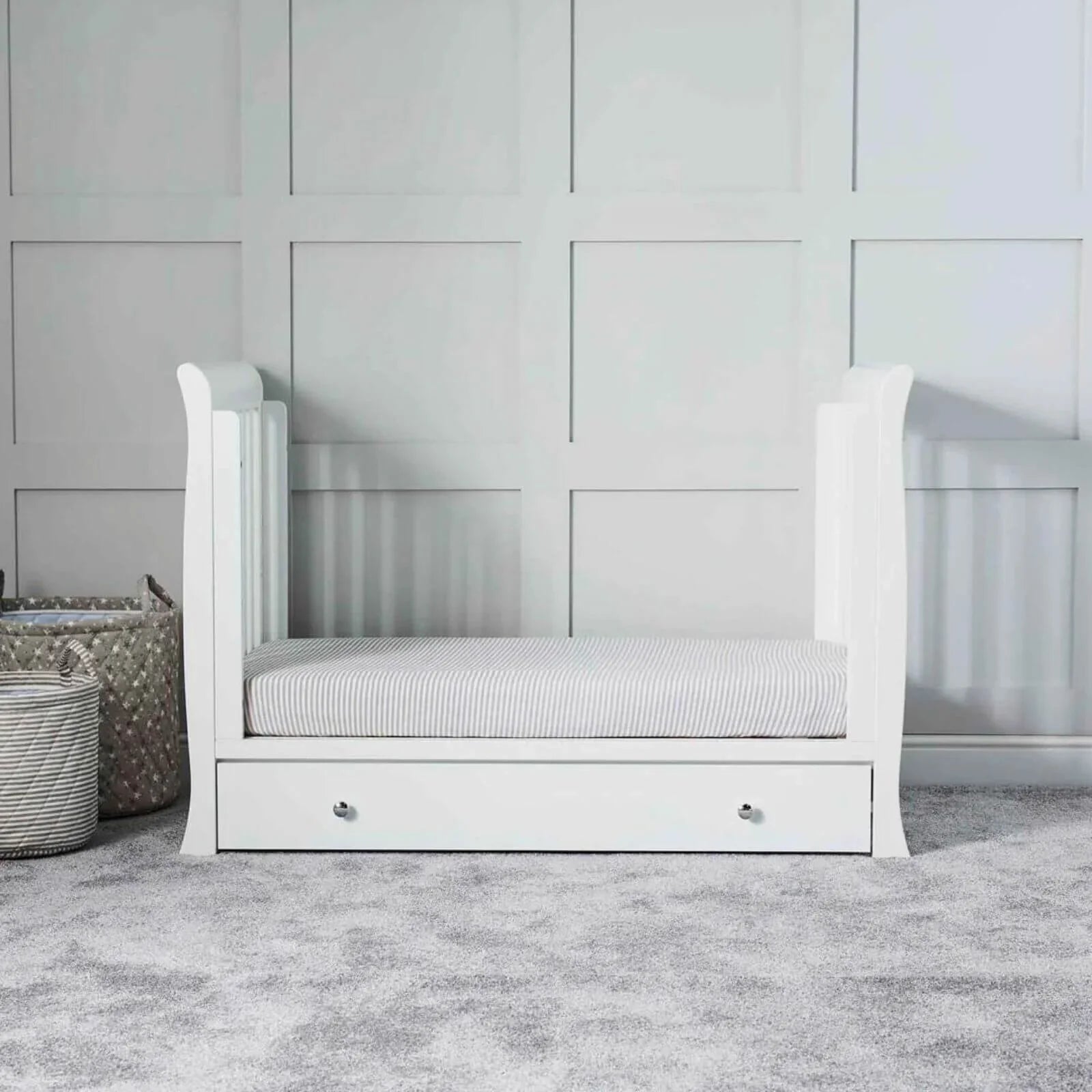 Ickle Bubba Snowdon 4 in 1 Mini 3 Piece Furniture Set White - Premium Sprung Mattress