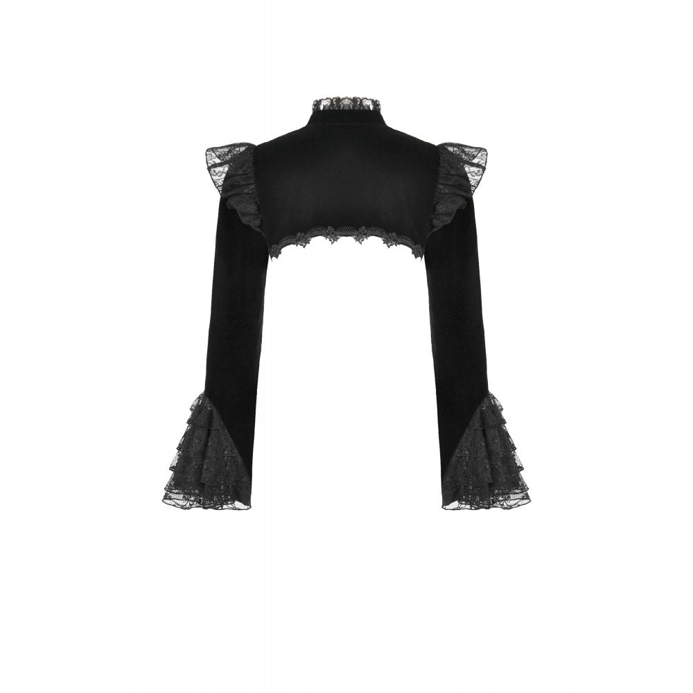Dark in Love Erzebeth Gothic Bolero Shrug – Black Lace & Velvet