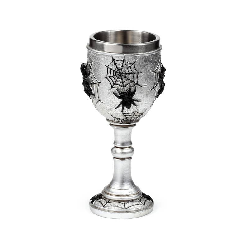 Kate's Clothing Gothic Spider Web Goblet – Resin and Stainless Steel
