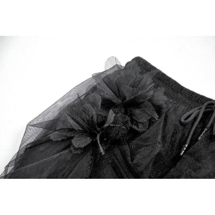 Dark In Love Seraphina Gothic Tulle Maxi Skirt – Black Lace Victorian
