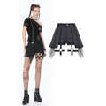 Dark in Love Punk Mesh Layered Skort Shorts with Harness Straps