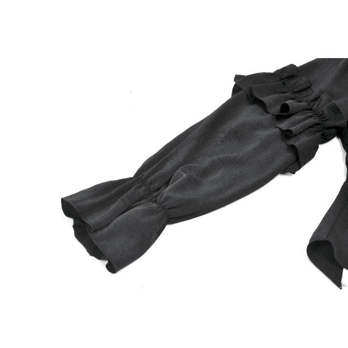 Dark in Love Bellatrix Frill Blouse – Black Victorian Gothic Top