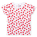 HelloBaby Girls T-shirt Polka Dot Print Crew Neck Short Sleeve - Red