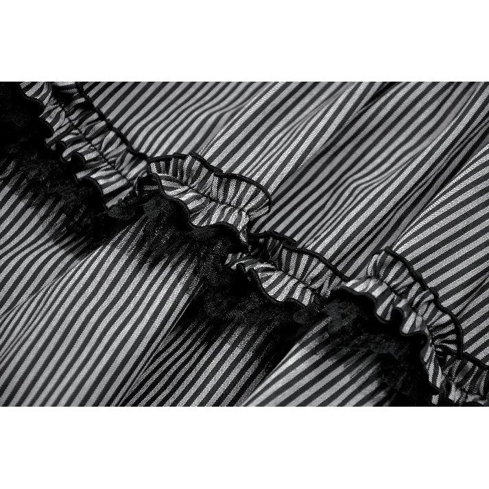 Dark in Love Pinstripe Gothic Mini Dress – Striped Lolita Style