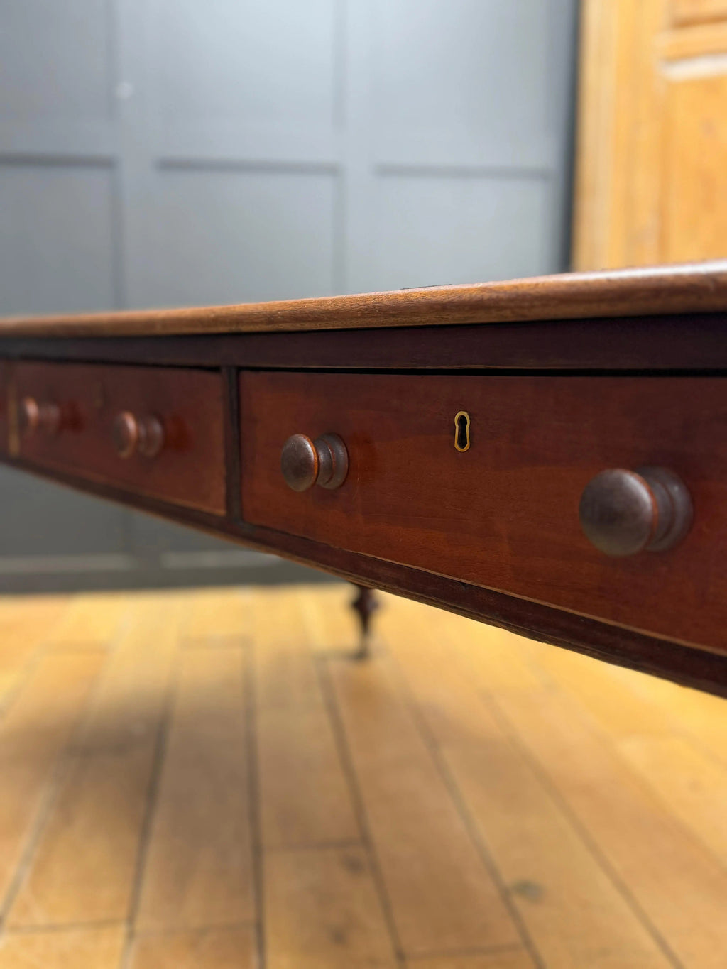 Antique Victorian Mahogany Library Table Desk Kitchen Dining Table With Drawers