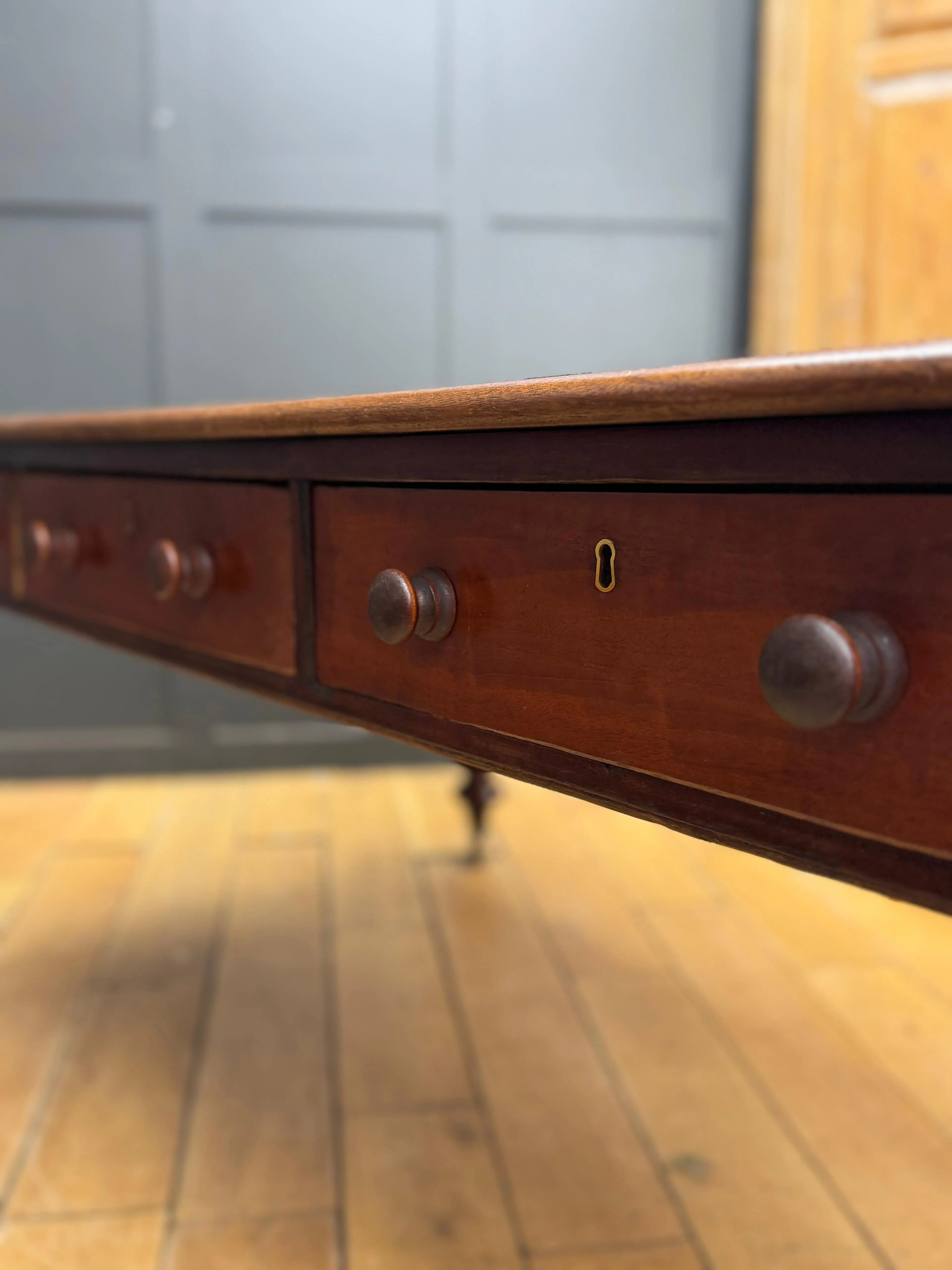 Antique Victorian Mahogany Library Table Desk Kitchen Dining Table With Drawers