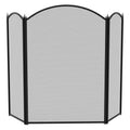 Fire Vida Selby 3 Panel Fire Screen Spark Guard - Black Fireplace Guard