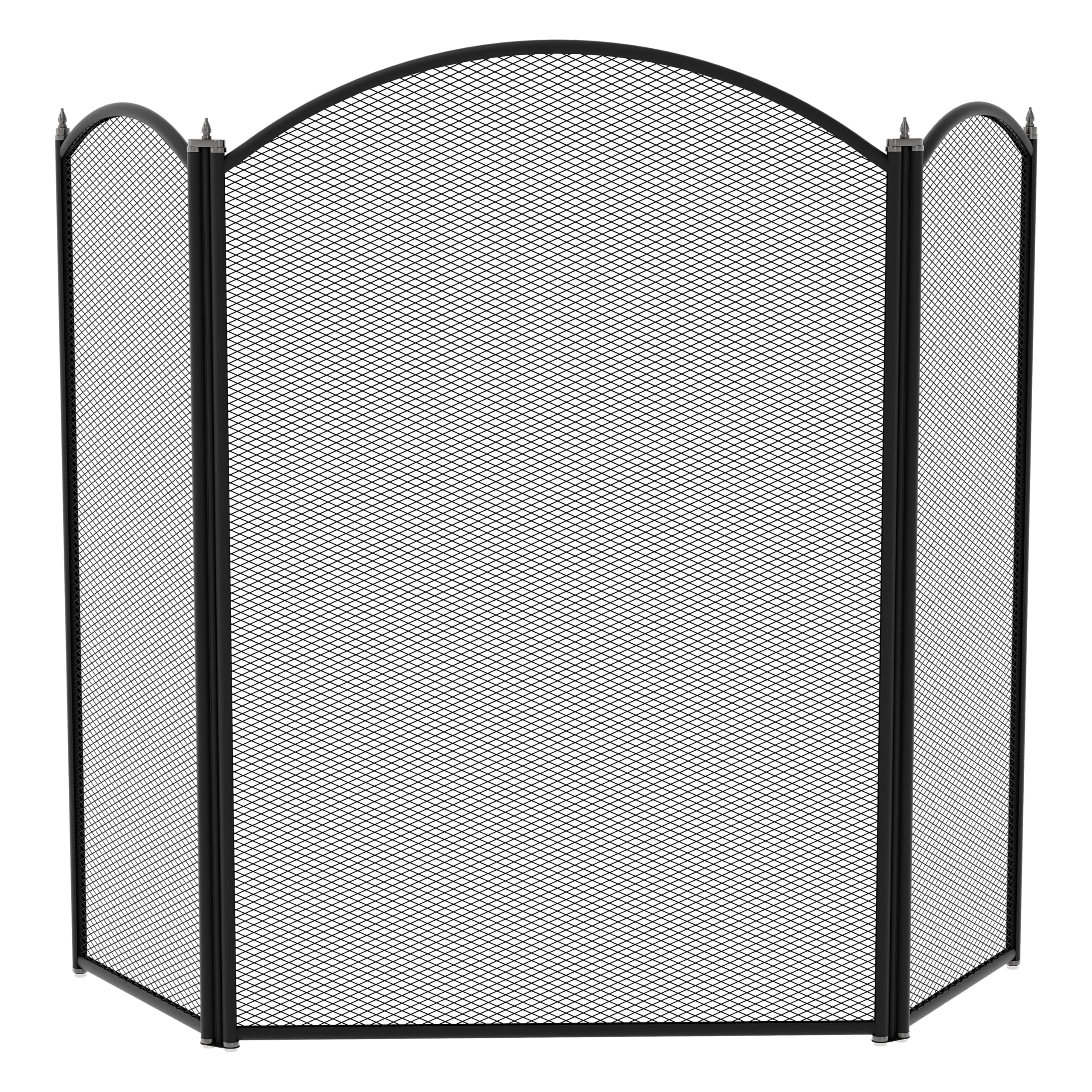 Selby 3 Panel Fire Screen – Metal Spark Guard, Black