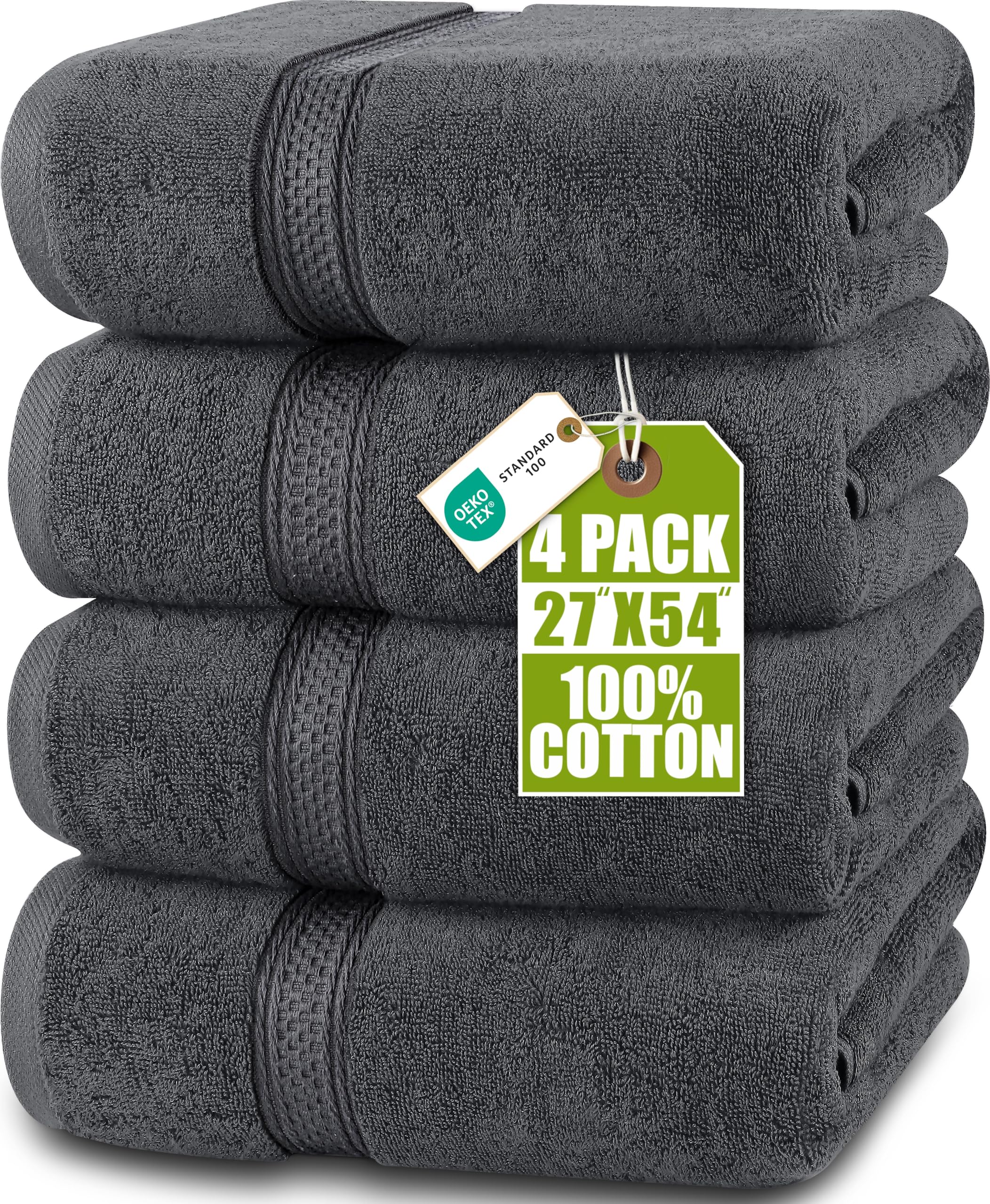 Utopia Towels 4-Pack Premium Bath Towels | 100% Ring Spun Cotton