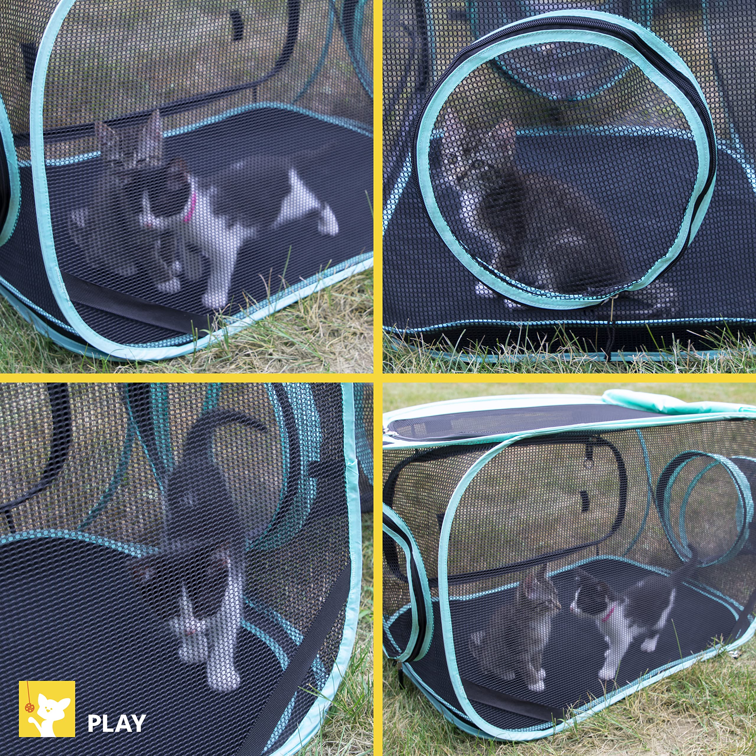 Kitty City Outdoor Catio Mega Kit – Mesh Cat Kennel with 10' Tunnels