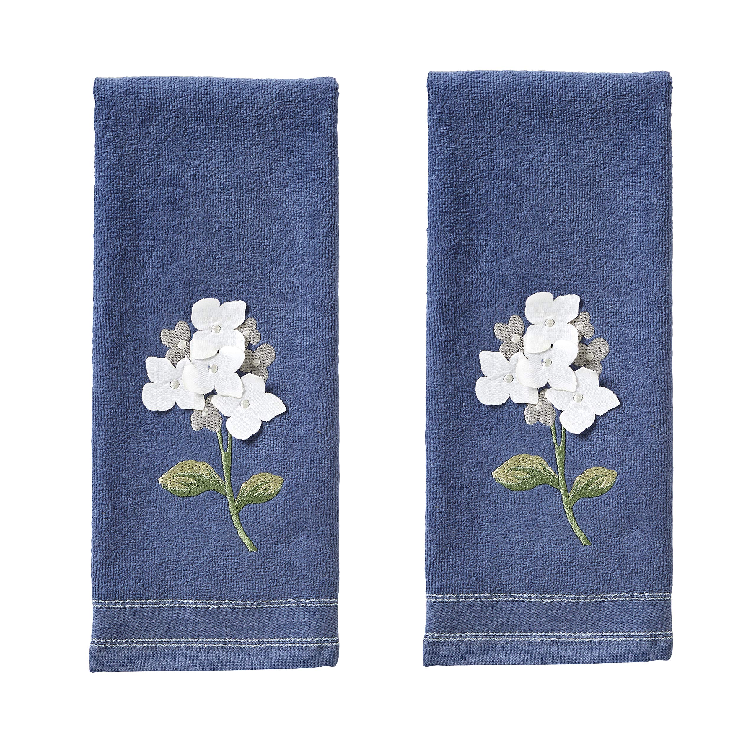 SKL Home Farm Hydrangea Blue Cotton Hand Towels - Set of 2