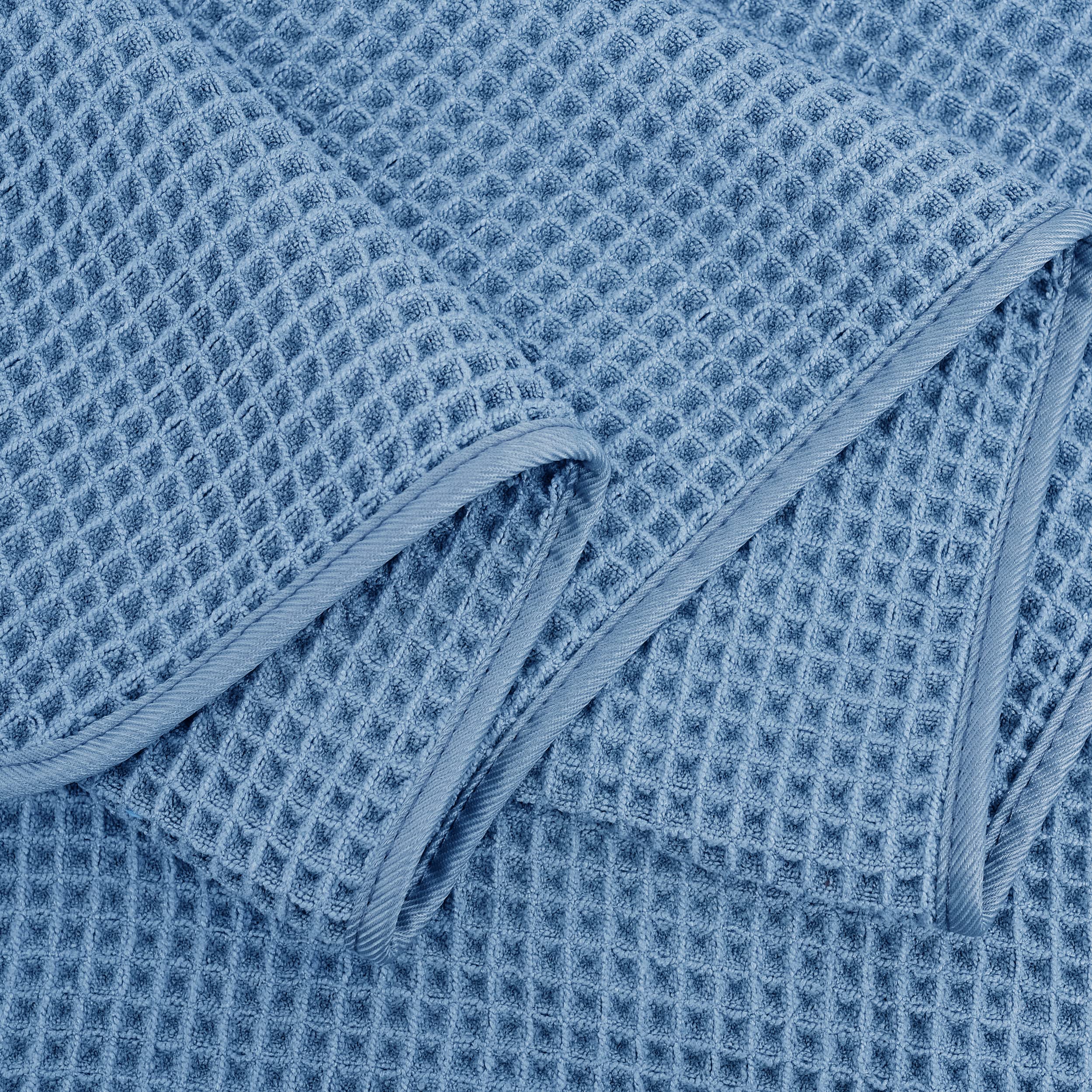 Polyte Microfibre Bath Towels – Quick Dry Waffle Weave, 4 Pack, Blue
