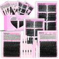 YIDUO Lash Clusters Kit – 960Pcs Wispy D Curl Cat Eye Extensions