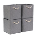 Mangata 28x28x28cm Cube Storage Boxes 4Pcs Gray Foldable Organiser Baskets - image 1