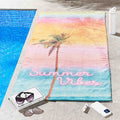 Sassy B Summer Vibes Beach Towel | 100% Cotton Absorbent White 76x160cm