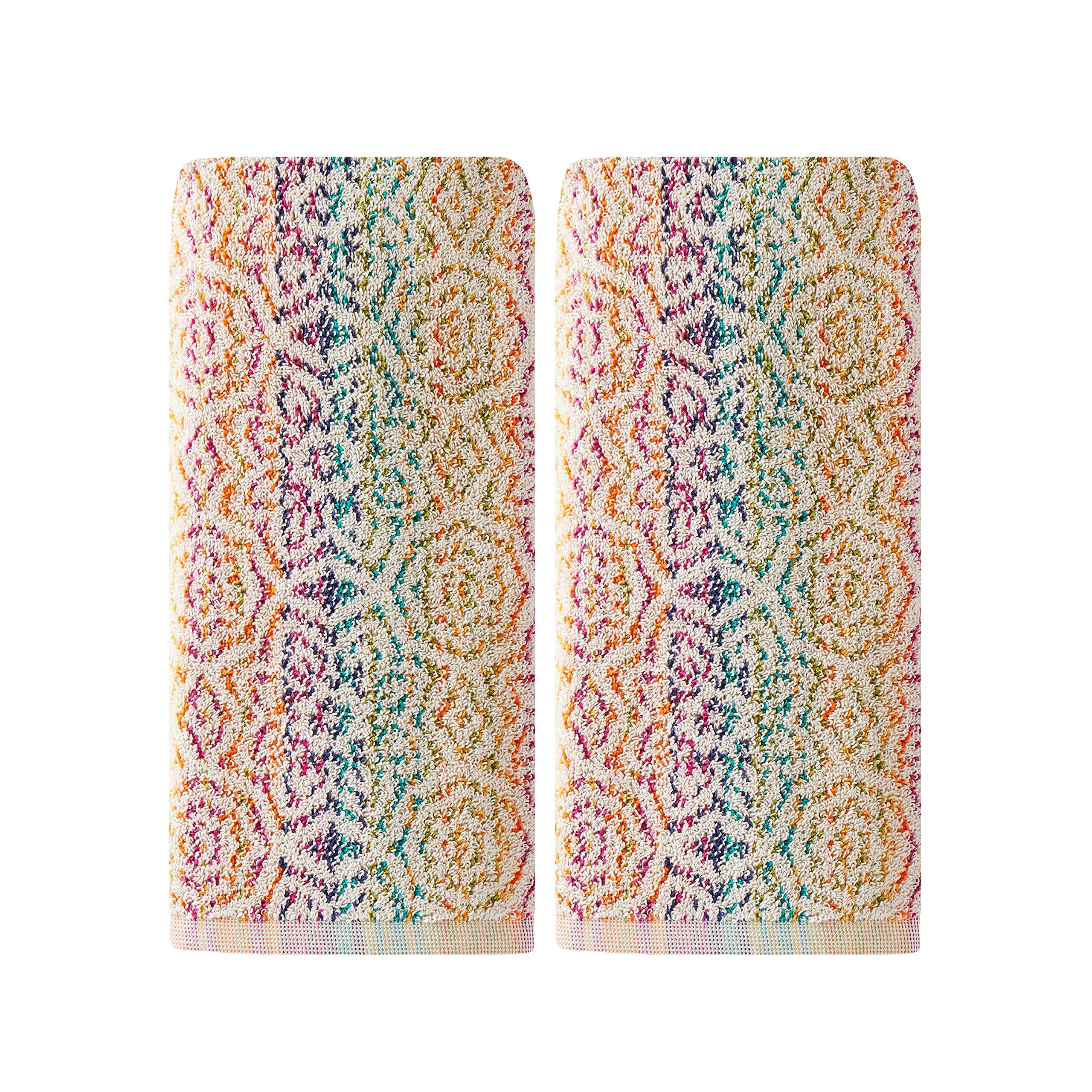 SKL Home Rhapsody 2-Piece Hand Towel Set | 100% Cotton Jacquard