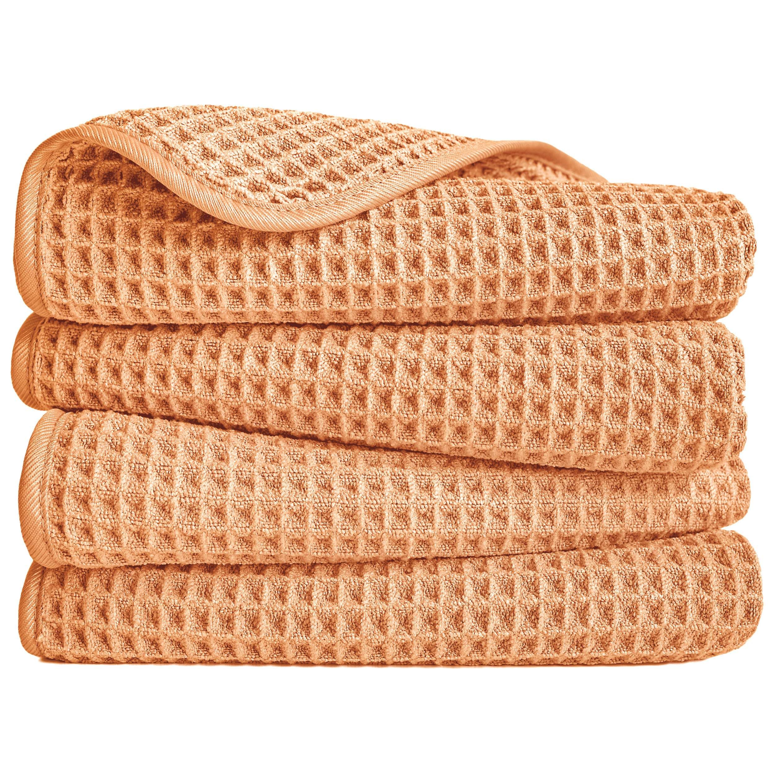 Polyte Microfiber Hand Towels – 4 Pack Waffle Weave Quick Dry – Beige