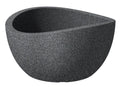 Scheurich Wave Globe Bowl – Round Plastic Outdoor Planter, Black Granite