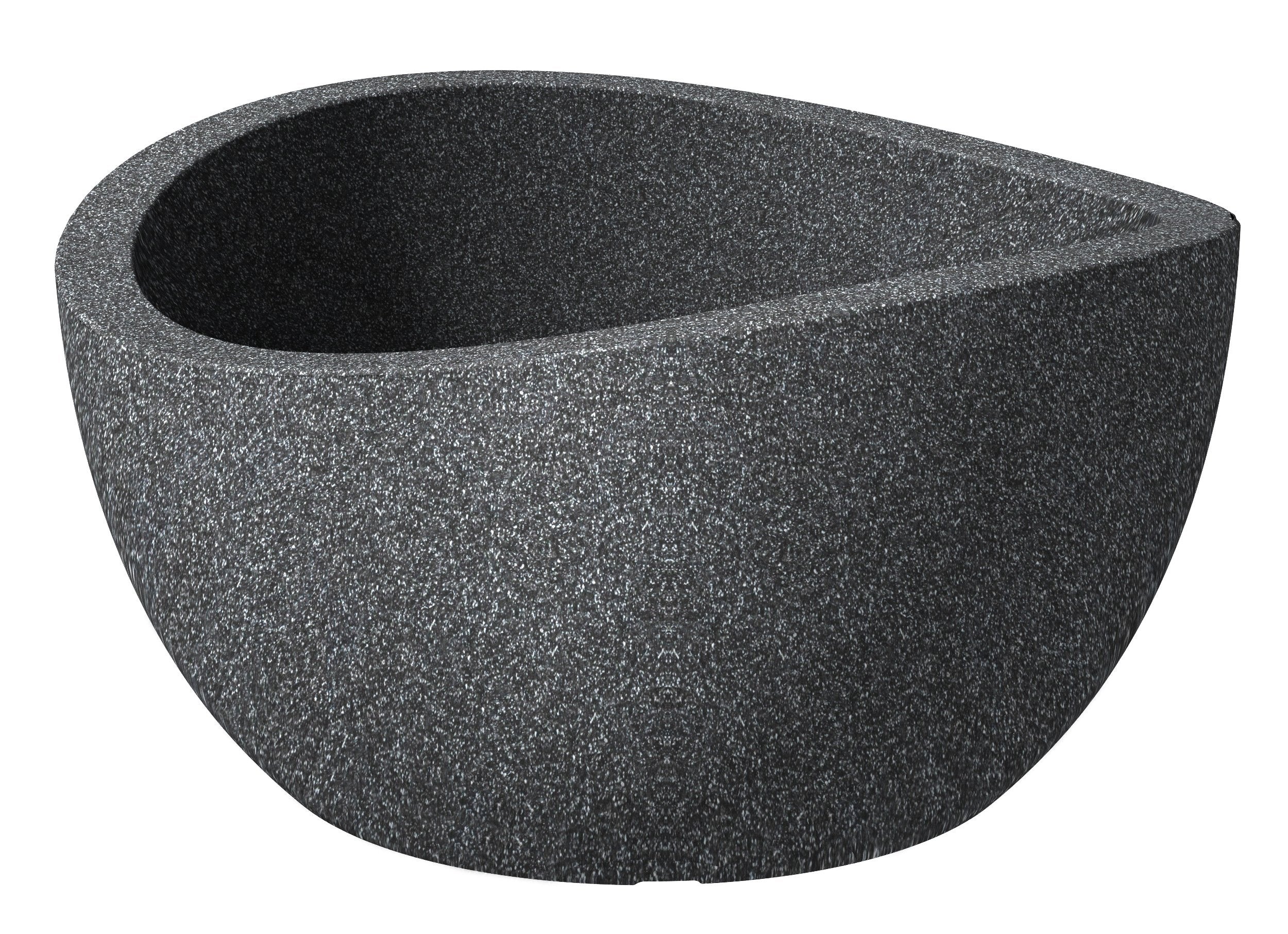 Scheurich Wave Globe Bowl – Round Plastic Outdoor Planter, Black Granite