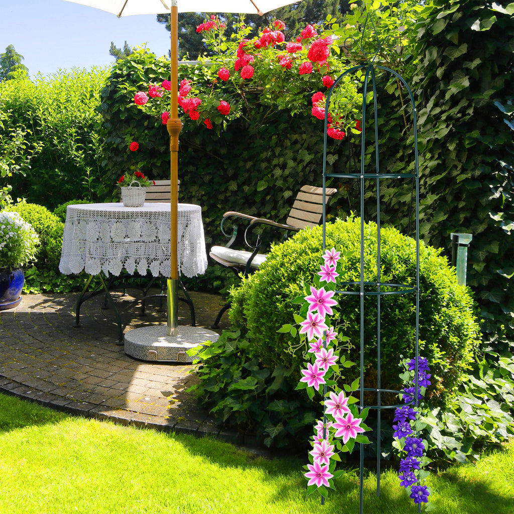 Relaxdays Metal Garden Obelisk – 200cm XL Trellis for Climbing Plants