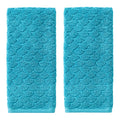 SKL Home Ocean Watercolor Cotton Hand Towels, Blue Scales (2-Pack)
