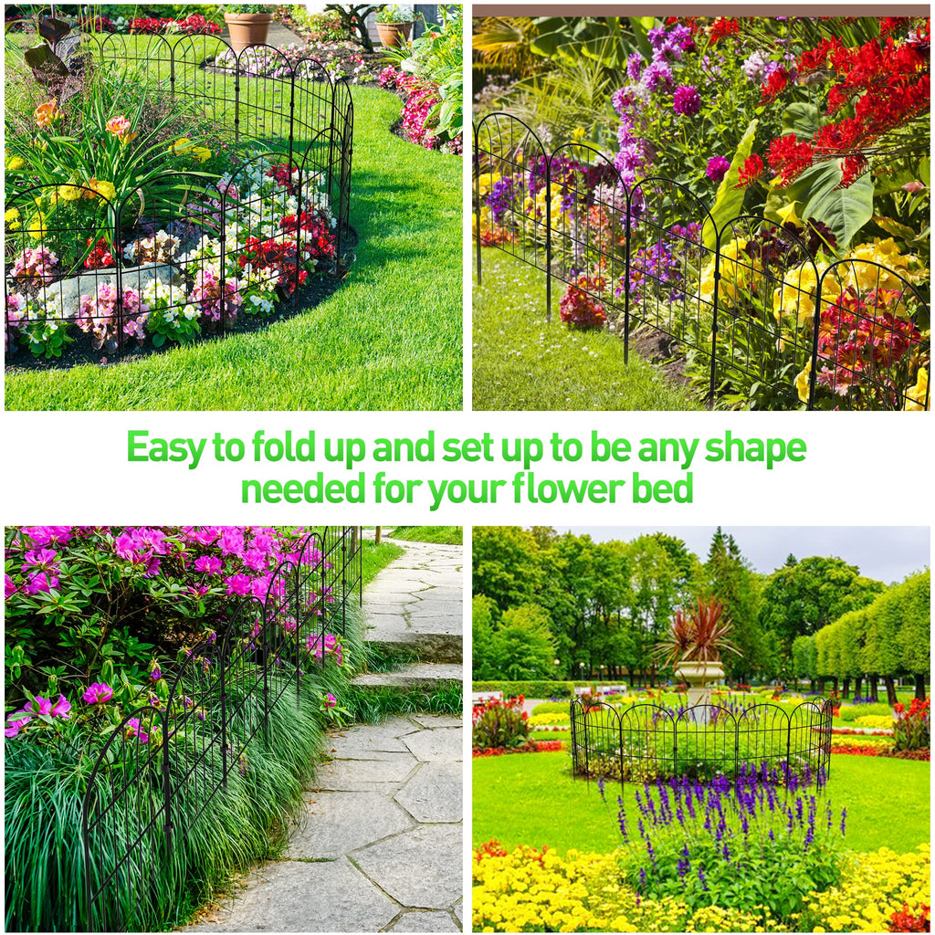 Jolof Store Decorative Garden Fence – 25 Pack Rustproof Metal Animal Barrier