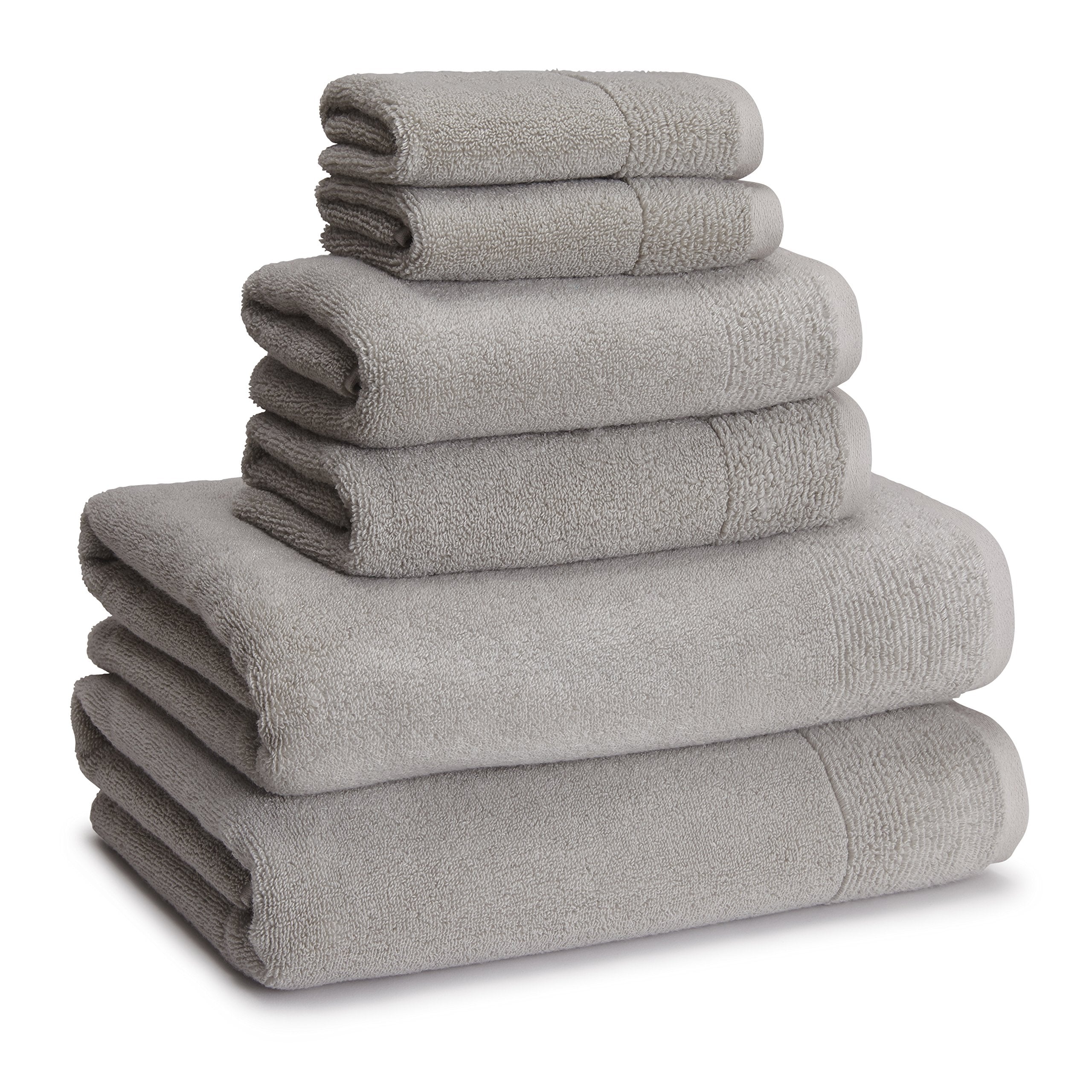 Kassatex Kyoto Bamboo Cotton 6-Piece Towel Set, 600 GSM – Dolphin Grey