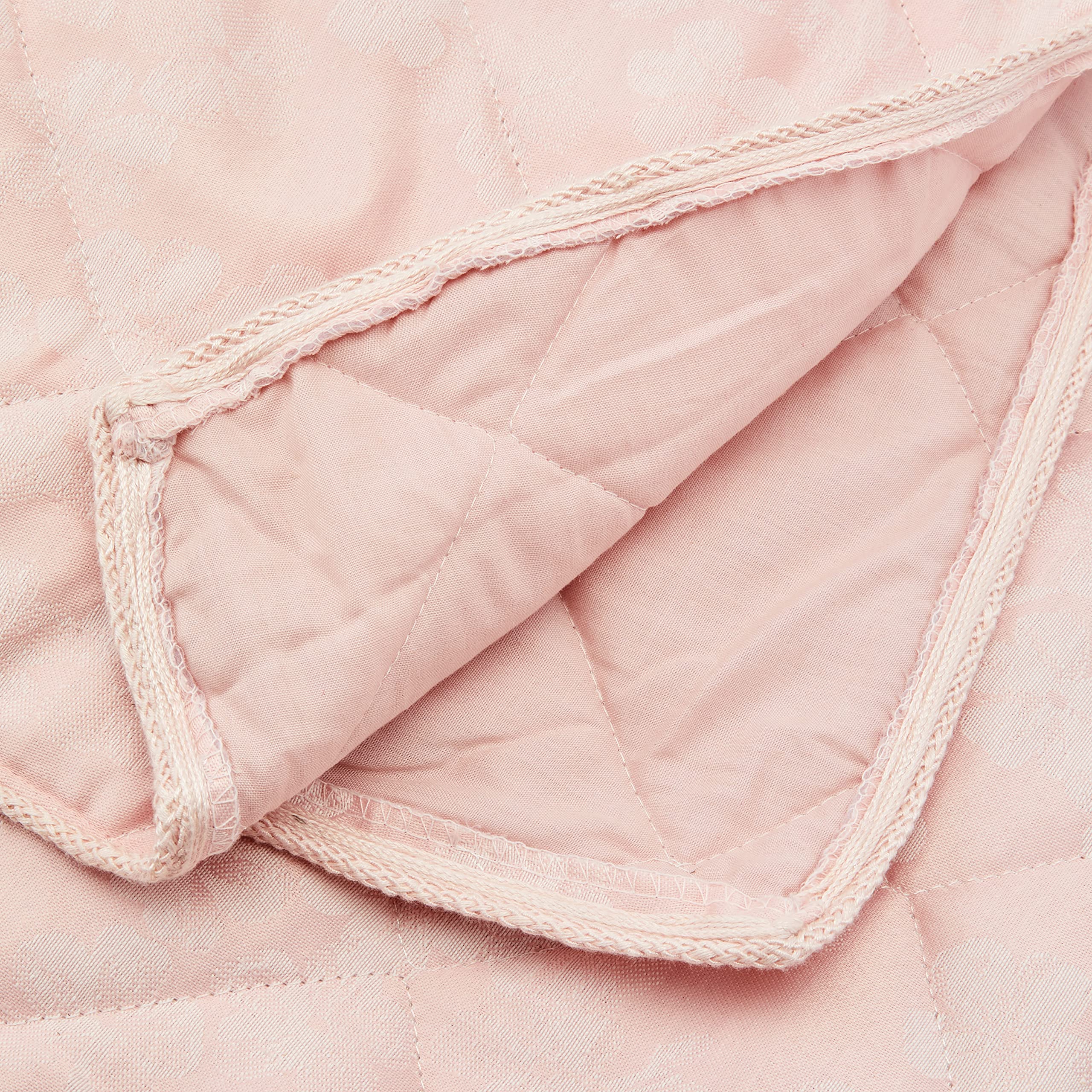 Dreams & Drapes Serene Blossom Jacquard Quilted Bedspread - Blush Pink
