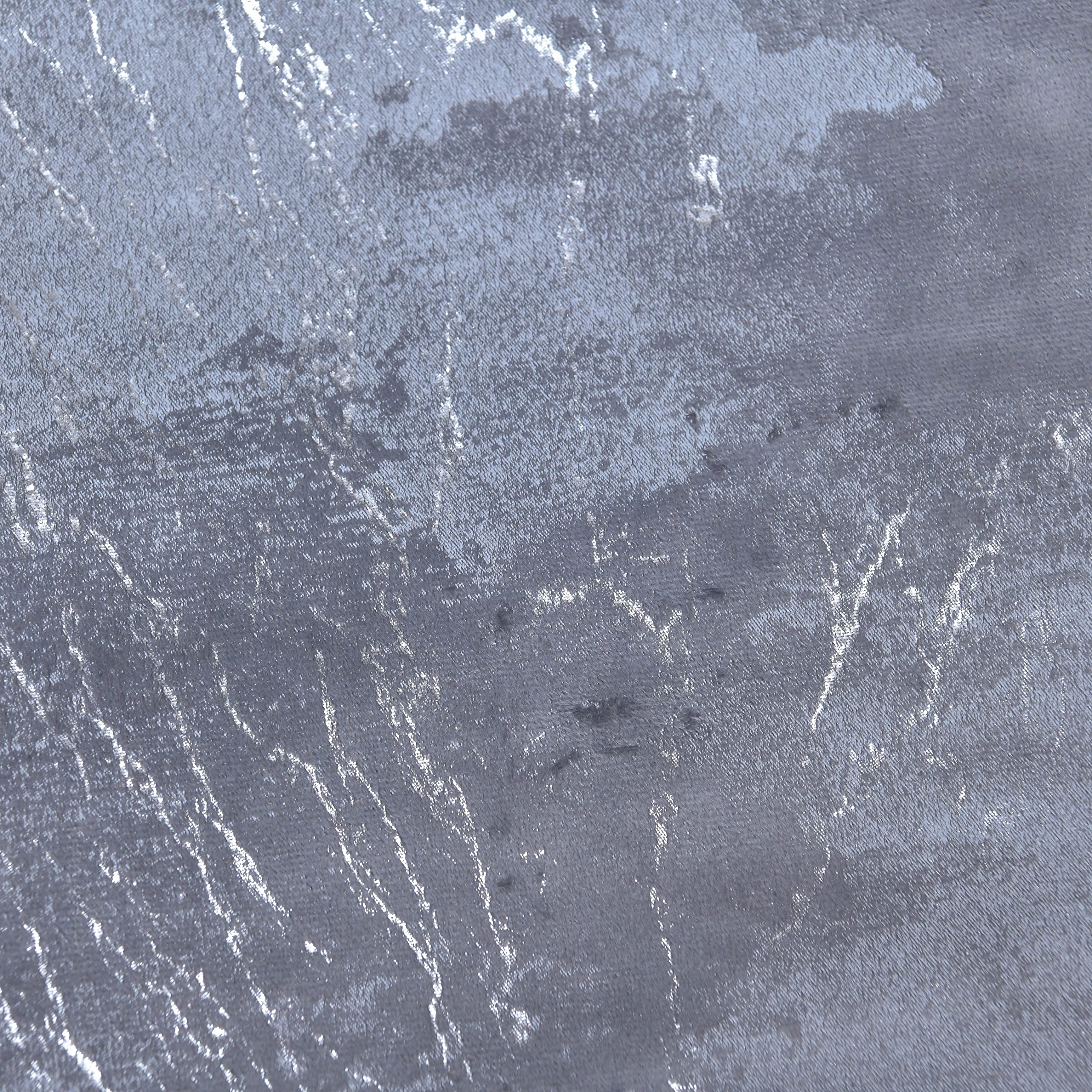 Sleepdown Marble Velvet Metallic Duvet Cover Set - Grey - Super King