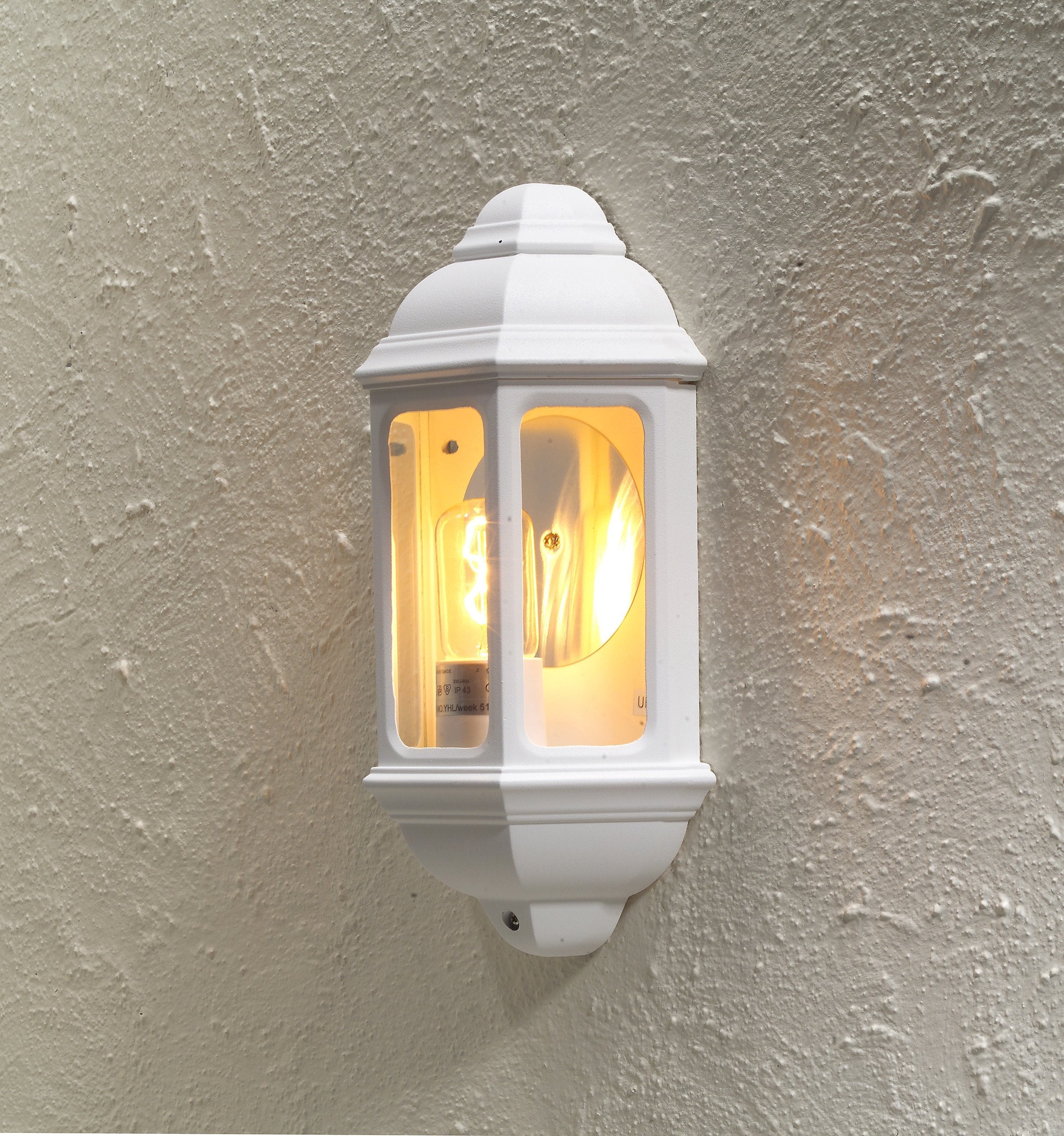 Konstsmide Cagliari Outdoor Wall Light – Matt White Aluminium & Glass