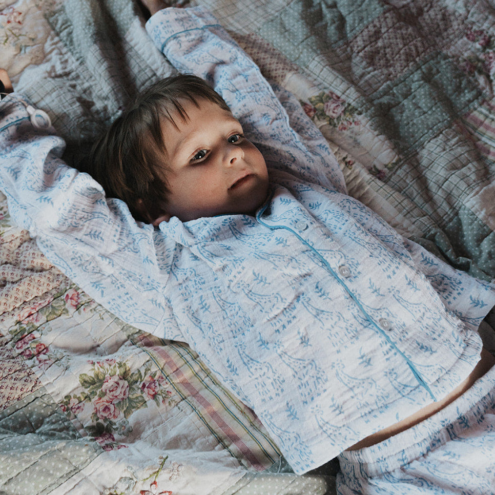 Blue Giraffe Organic Muslin Pyjamas